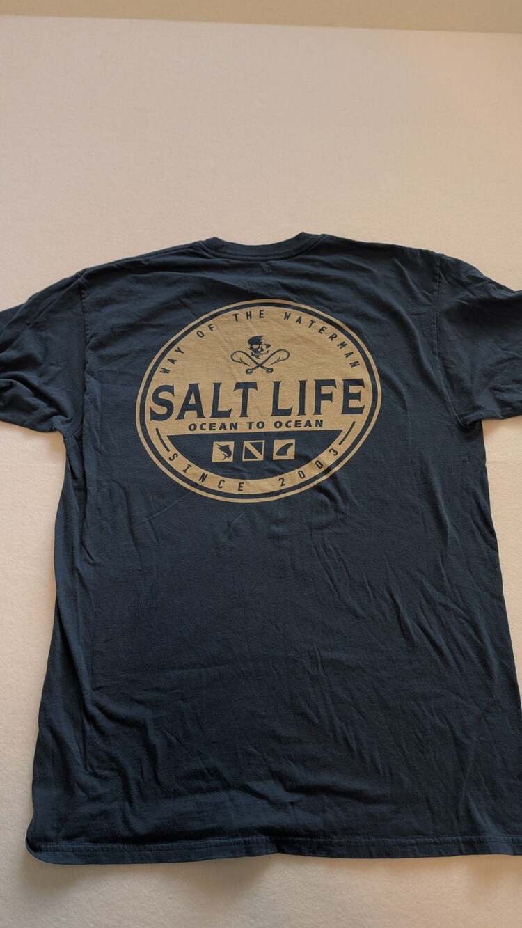 Salt Life Ocean to Ocean Way of the Waterman Graphic Pocket T-Shirt Medium - Picture 3 of 7